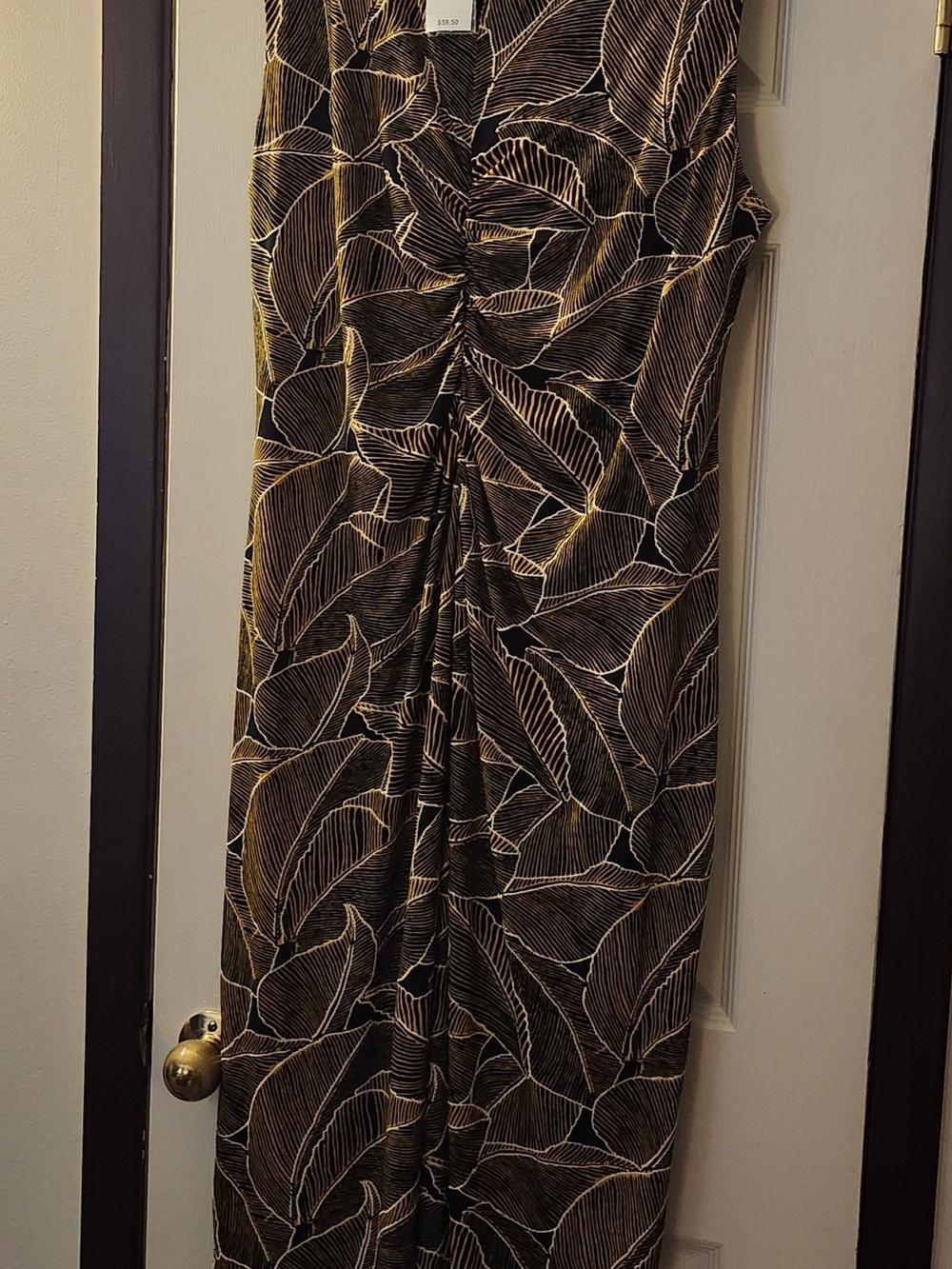 Black Leaf-Print Women’s Dress 22/24w